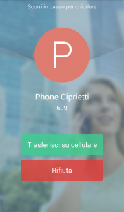 Notifica chiamata in ingresso Call-back